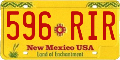 NM license plate 596RIR