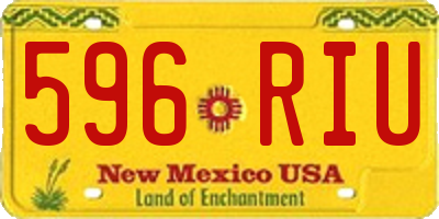 NM license plate 596RIU