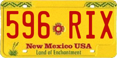 NM license plate 596RIX