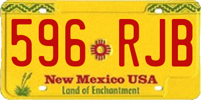 NM license plate 596RJB
