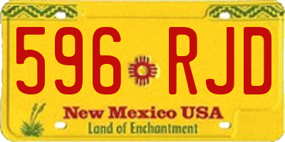 NM license plate 596RJD