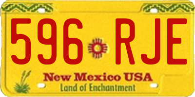 NM license plate 596RJE