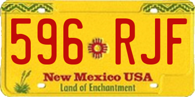 NM license plate 596RJF