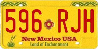 NM license plate 596RJH