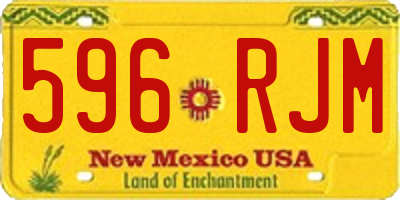 NM license plate 596RJM