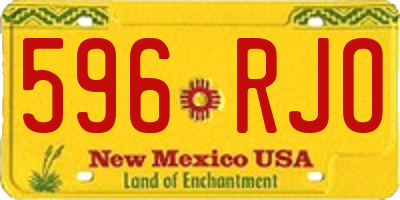 NM license plate 596RJO