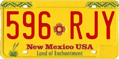NM license plate 596RJY