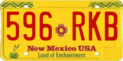 NM license plate 596RKB