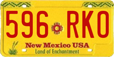 NM license plate 596RKO