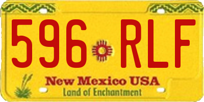 NM license plate 596RLF