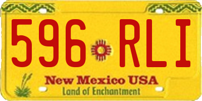 NM license plate 596RLI