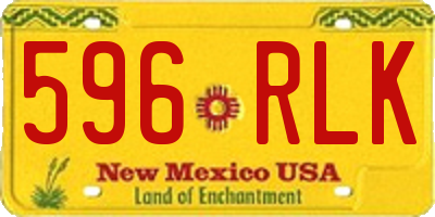 NM license plate 596RLK