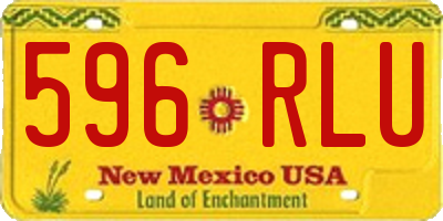 NM license plate 596RLU