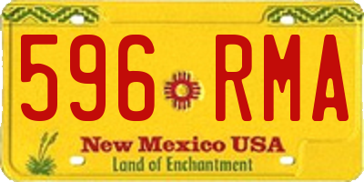 NM license plate 596RMA