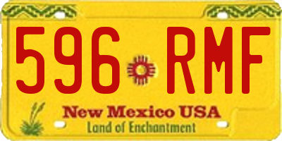 NM license plate 596RMF
