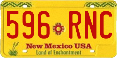NM license plate 596RNC