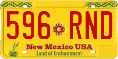 NM license plate 596RND