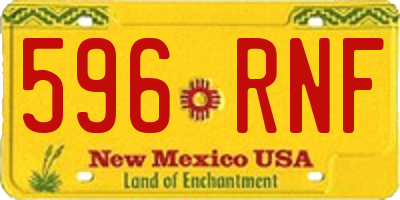 NM license plate 596RNF