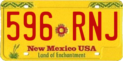 NM license plate 596RNJ