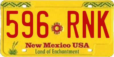NM license plate 596RNK
