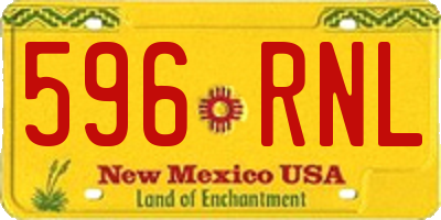NM license plate 596RNL