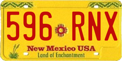 NM license plate 596RNX