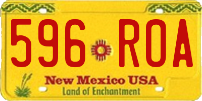 NM license plate 596ROA