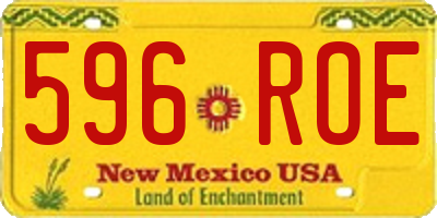 NM license plate 596ROE