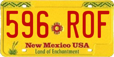 NM license plate 596ROF