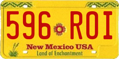 NM license plate 596ROI