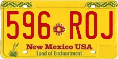 NM license plate 596ROJ