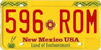 NM license plate 596ROM