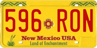 NM license plate 596RON
