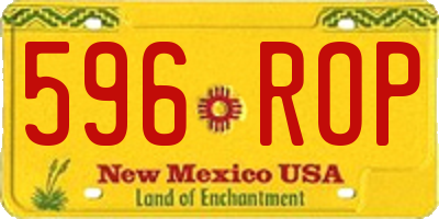 NM license plate 596ROP