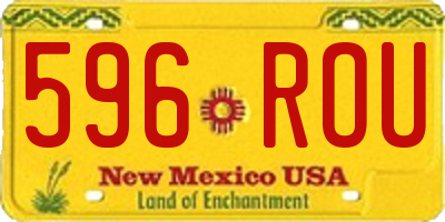 NM license plate 596ROU