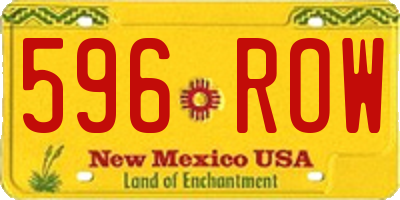 NM license plate 596ROW