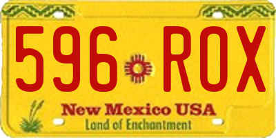 NM license plate 596ROX