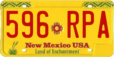 NM license plate 596RPA