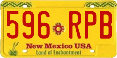 NM license plate 596RPB