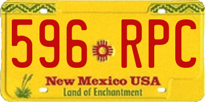 NM license plate 596RPC