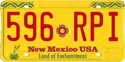 NM license plate 596RPI