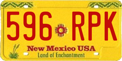 NM license plate 596RPK