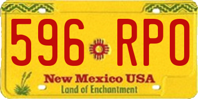 NM license plate 596RPO