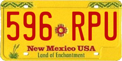 NM license plate 596RPU