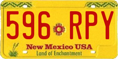 NM license plate 596RPY
