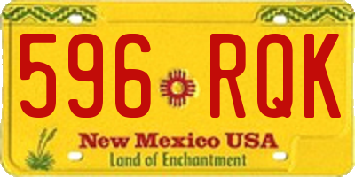 NM license plate 596RQK
