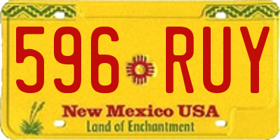 NM license plate 596RUY