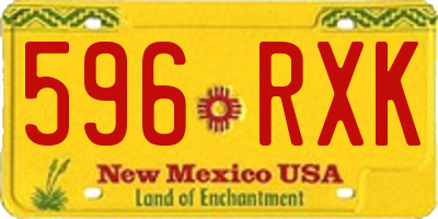 NM license plate 596RXK