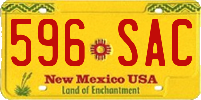 NM license plate 596SAC