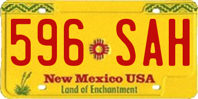NM license plate 596SAH